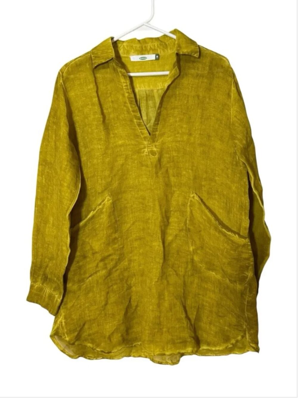 Dolma Women Size small Linen Tunic Top Lightweight Flowing Pockets Artsy Casual